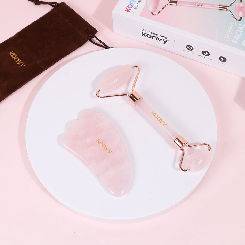Konvy Rose Quartz Facial Massage Tool