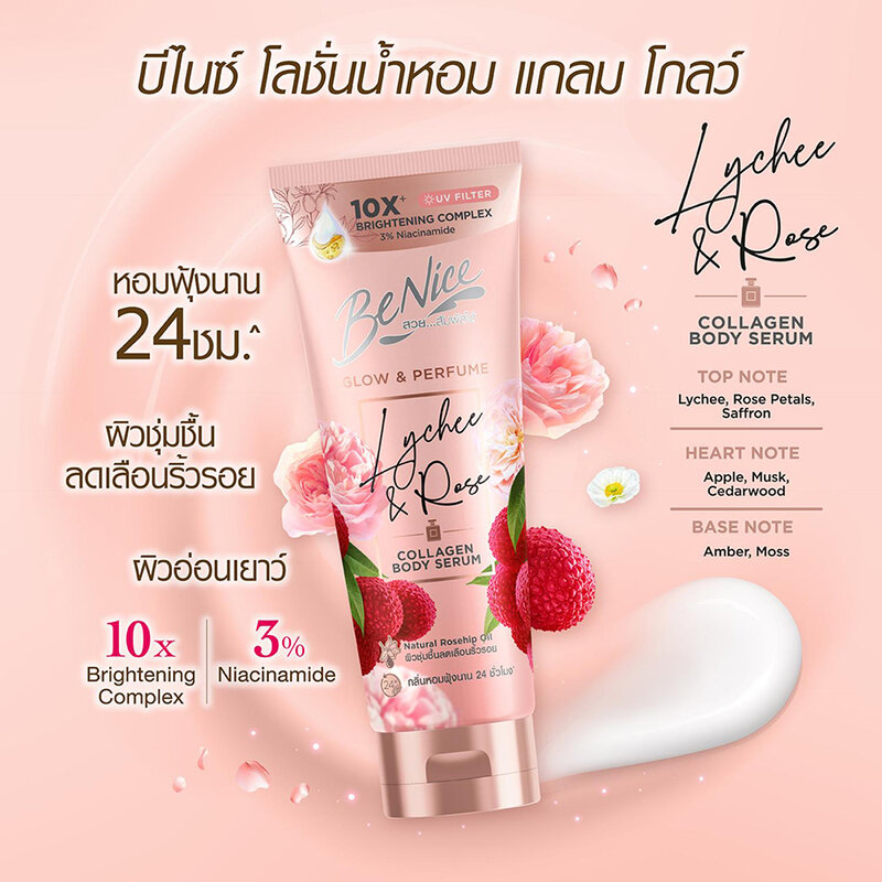 BeNice Glow & Perfume Lychee & Rose Body Lotion  170ml