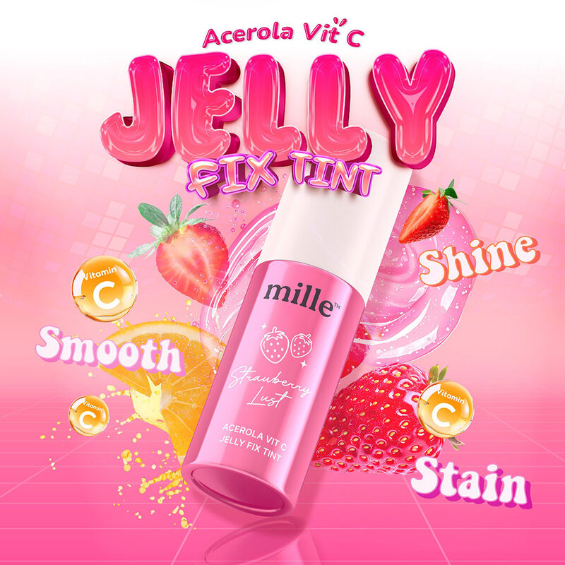 Mille Acerola Vit C Jelly Fix Tint 3g #02 Strawberry Lust