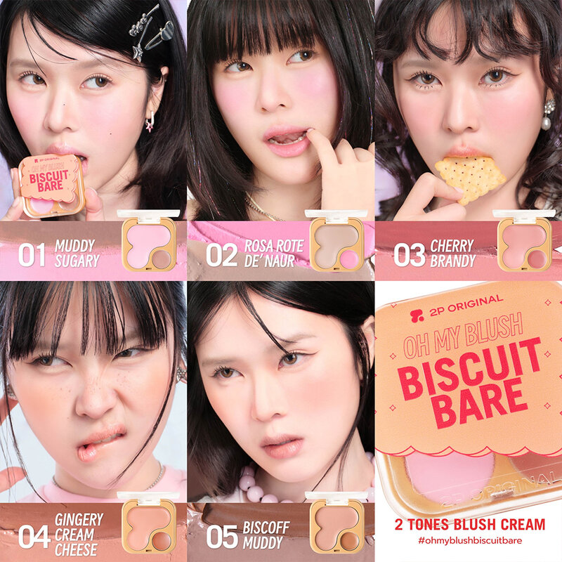 2P Original Oh My Blush Biscuit Bare 3.6g #02 Rosa Rote De’Naur