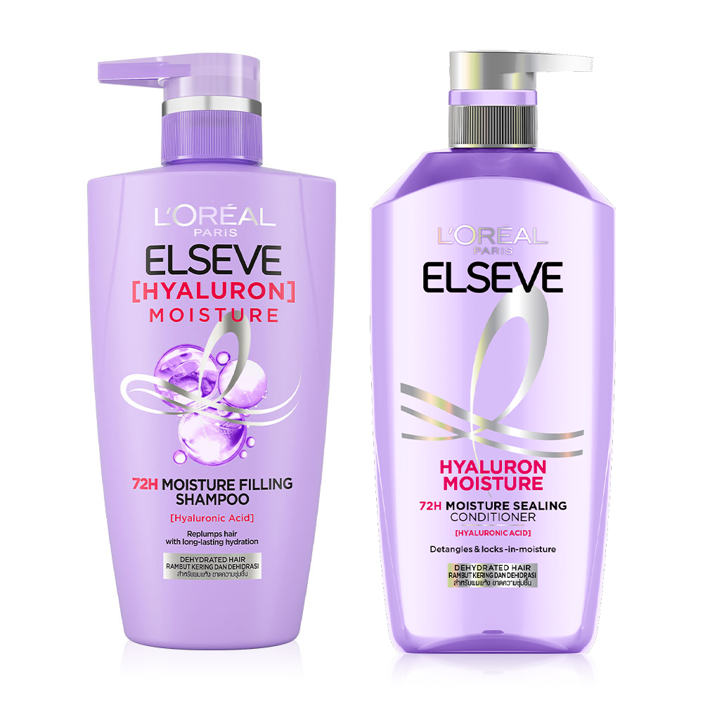 Loreal Paris Set 2 Items Elseve Hyaluron Filling Shampoo 410ml + Sealing Conditioner 375ml