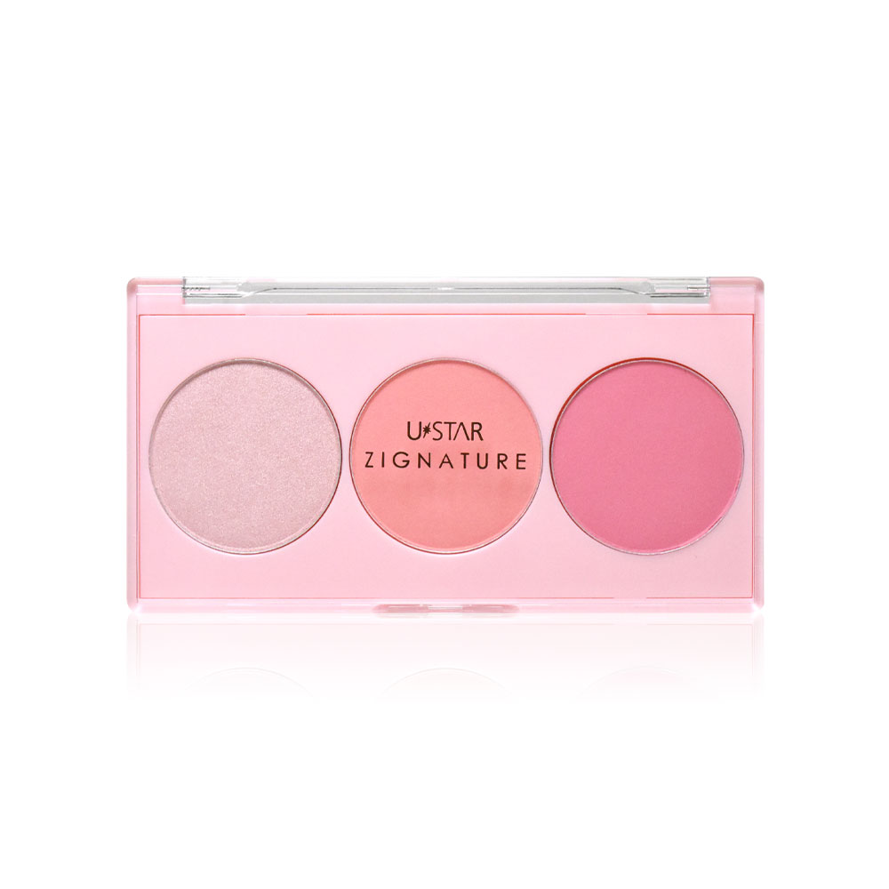 U-Star Zignature Maxx Cover Blush & Highlight Palette 2.5g #01 Pitch Moon
