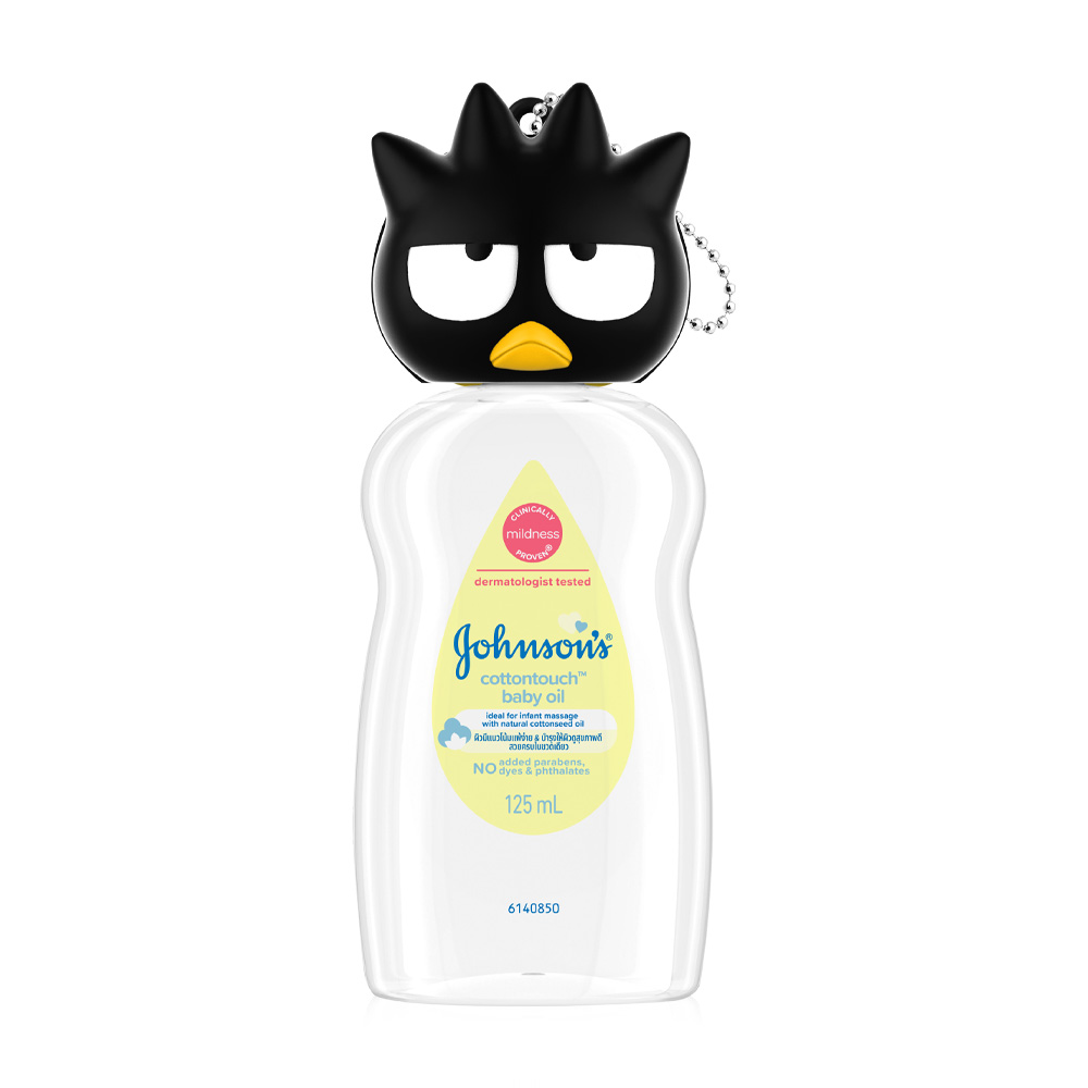 Johnsons Baby Oil Cotton Touch 125ml [Free! Sanrio Header Bad Badtz-Maru]