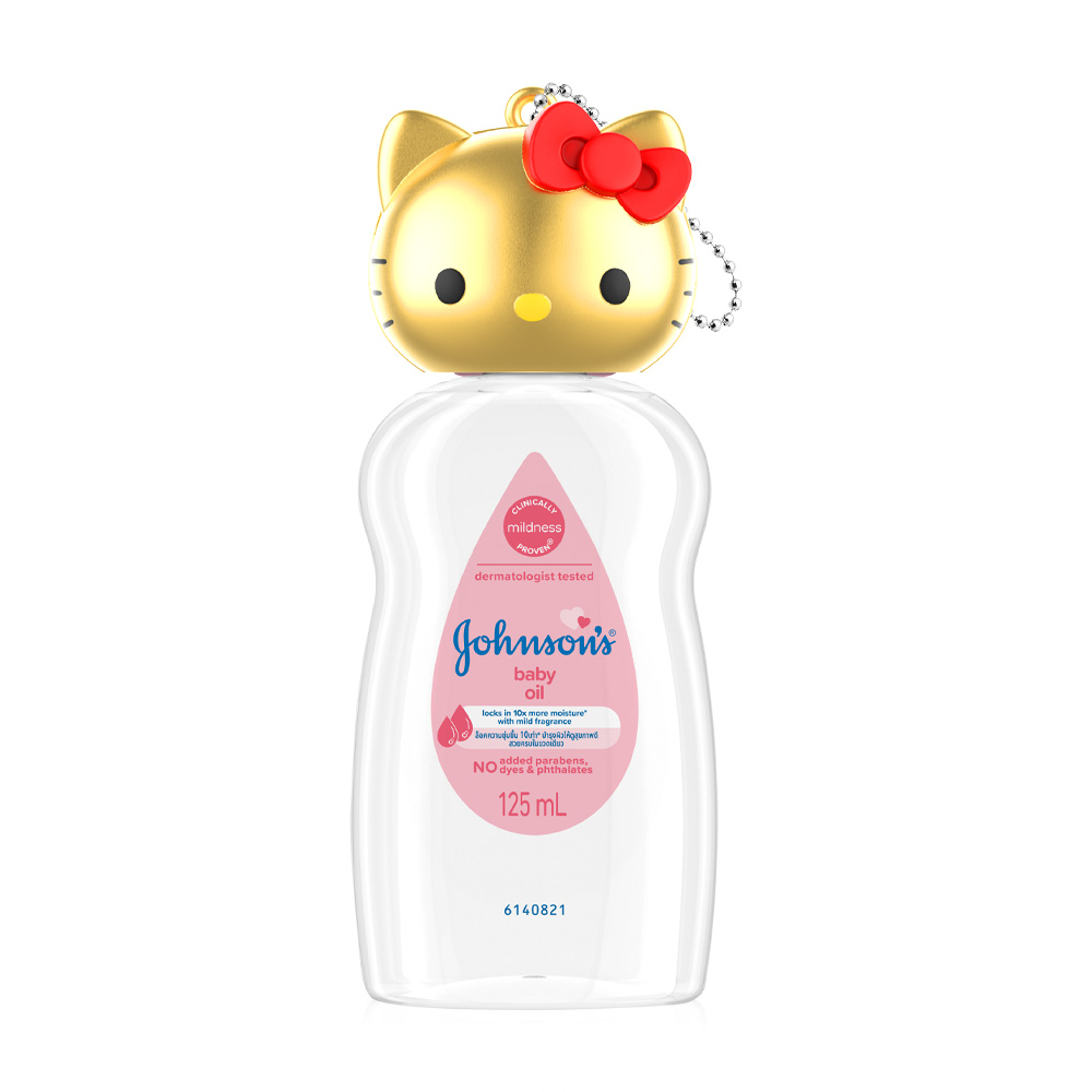 Johnsons Baby Oil Regular 125ml [Free! Sanrio Header Hello Kitty Gold]