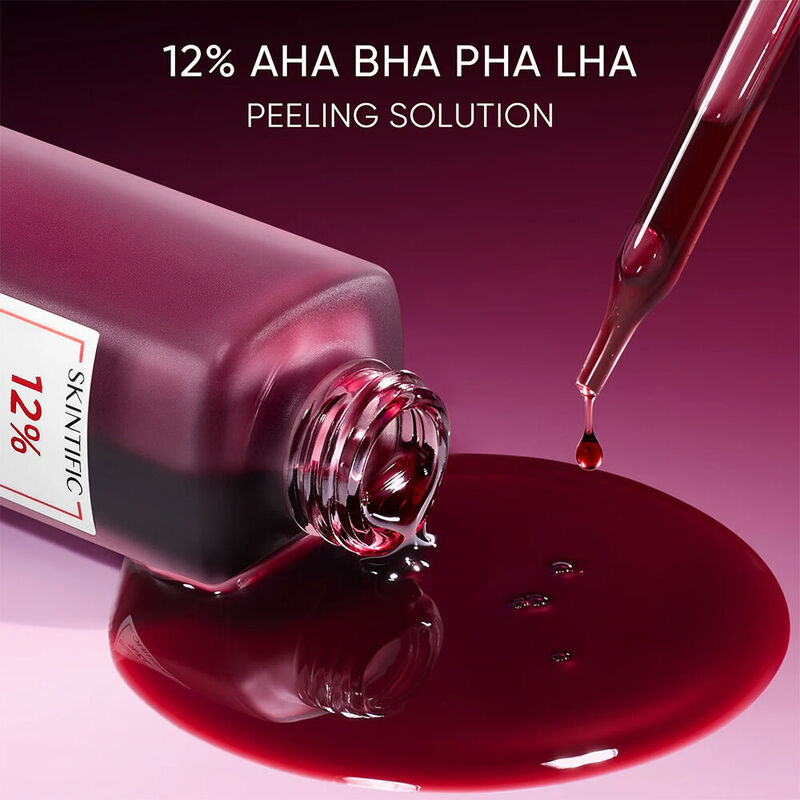 SKINTIFIC Set 2 Item AHA BHA PHA LHA Peeling Solution 30ml + 5X Ceramide Barrier Moisture Gel 30g