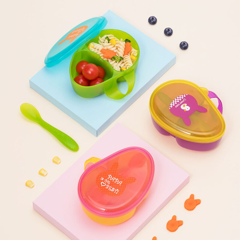 Hogokids Baby Portable Food Supplement Bowl Hi Rabbit #Yellow & Purple