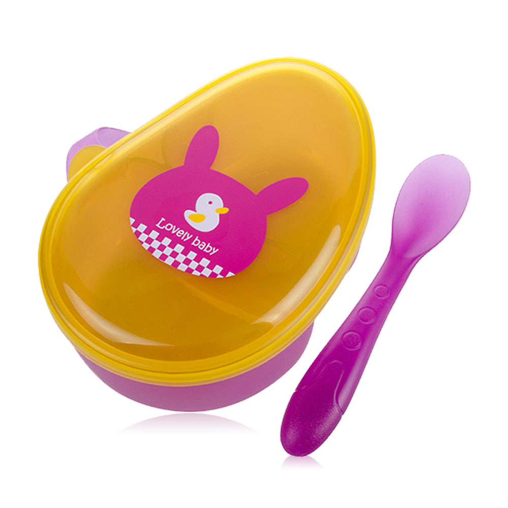 Hogokids Baby Portable Food Supplement Bowl Hi Rabbit #Yellow & Purple