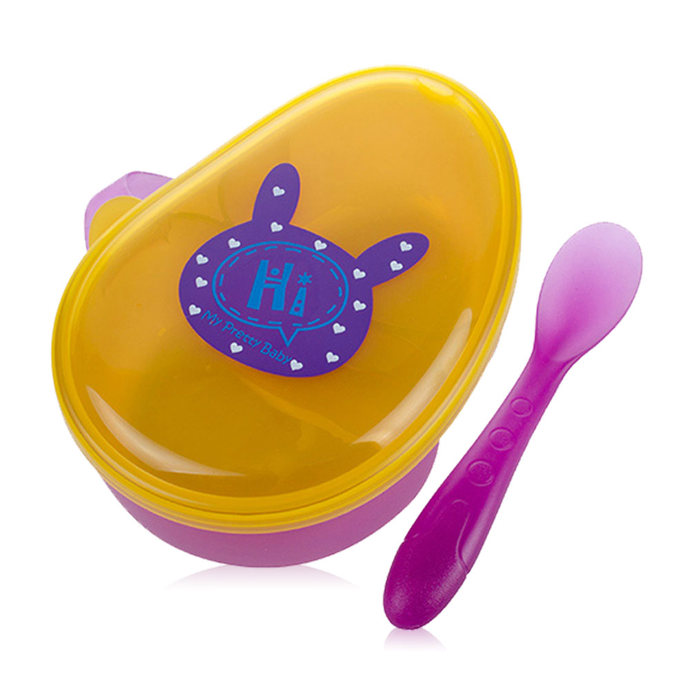 Hogokids Baby Portable Food Supplement Bowl Duck #Yellow & Purple