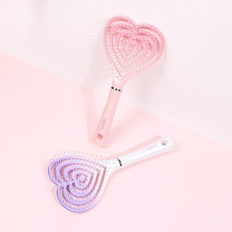 Konvy Heart Massage Comb #Pink