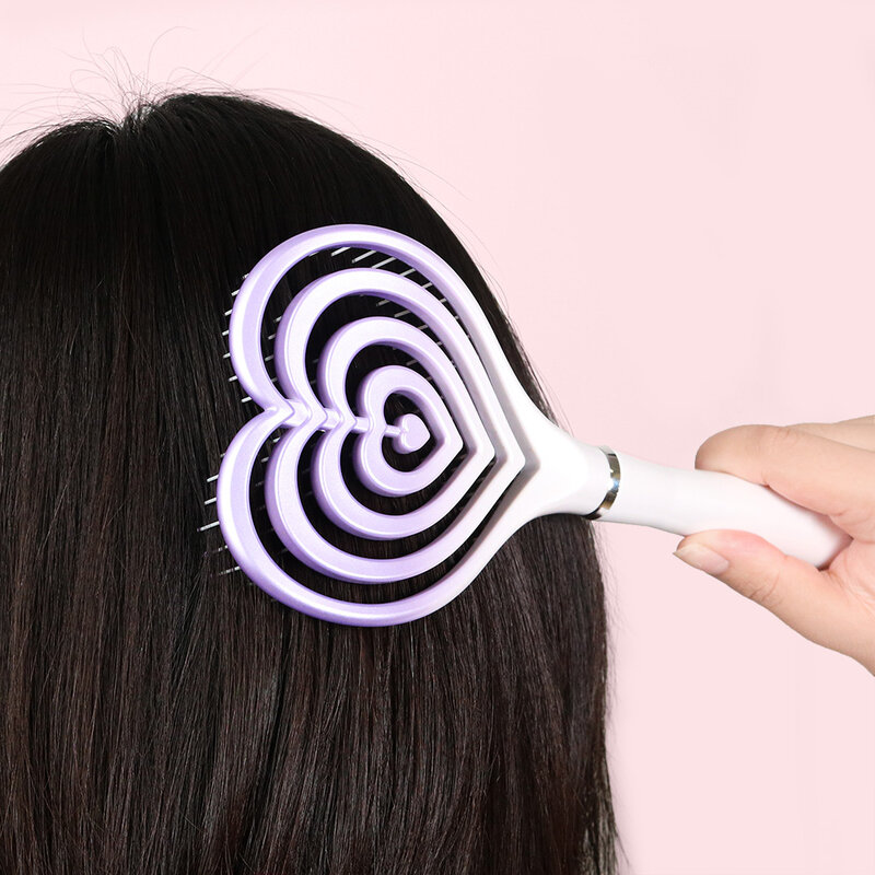 Konvy Heart Massage Comb #Pink