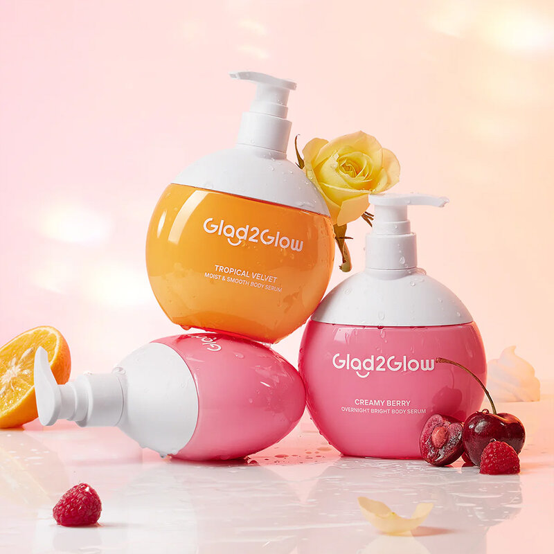 Glad2Glow Creamy Berry Overnight Bright Body Serum 300ml