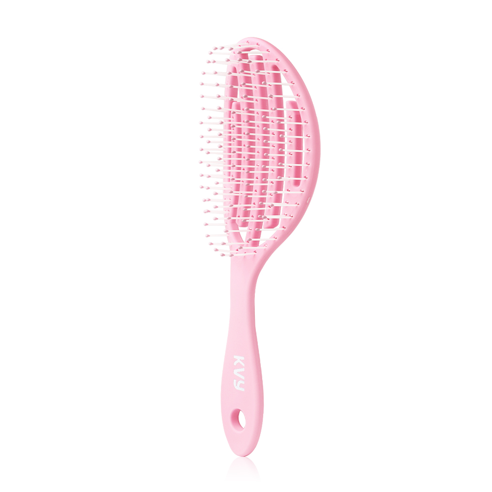 KVY Hollow Massage Hair Comb #Light Pink