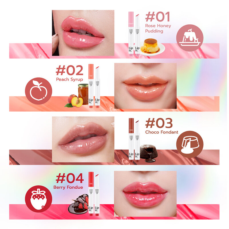 Lip It Click Click Lava Lip 1.9g #01 Rose Honey Pudding