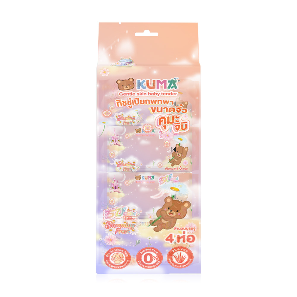 KUMA Gentle Skin Baby Tender Chibi #Blooming Fresh [8 Sheets x 4pcs]