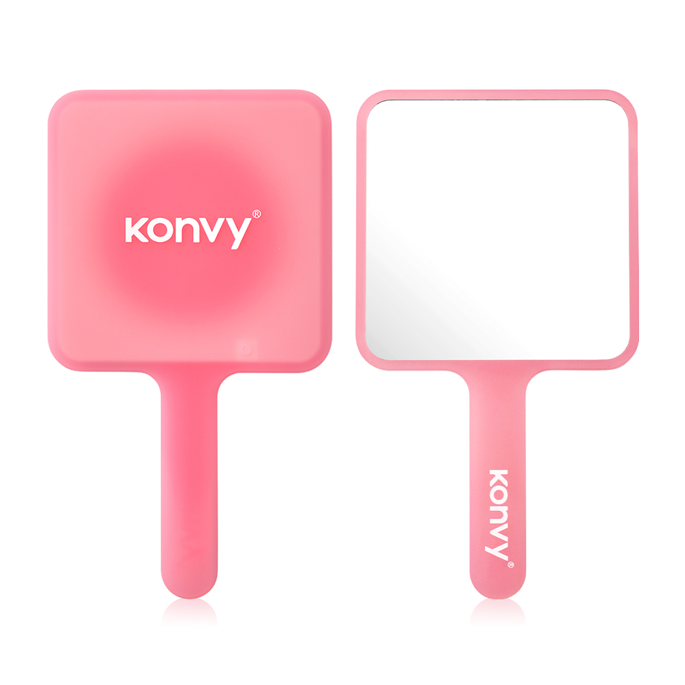 Konvy Hand-held Cosmetic Mirror #Pink