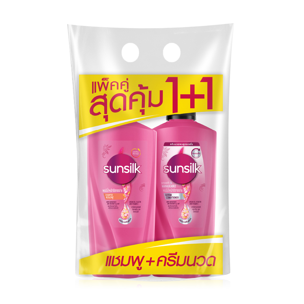Sunsilk Set 2 Items Smooth & Manageable Shampoo 325ml + Serum Conditioner 300ml