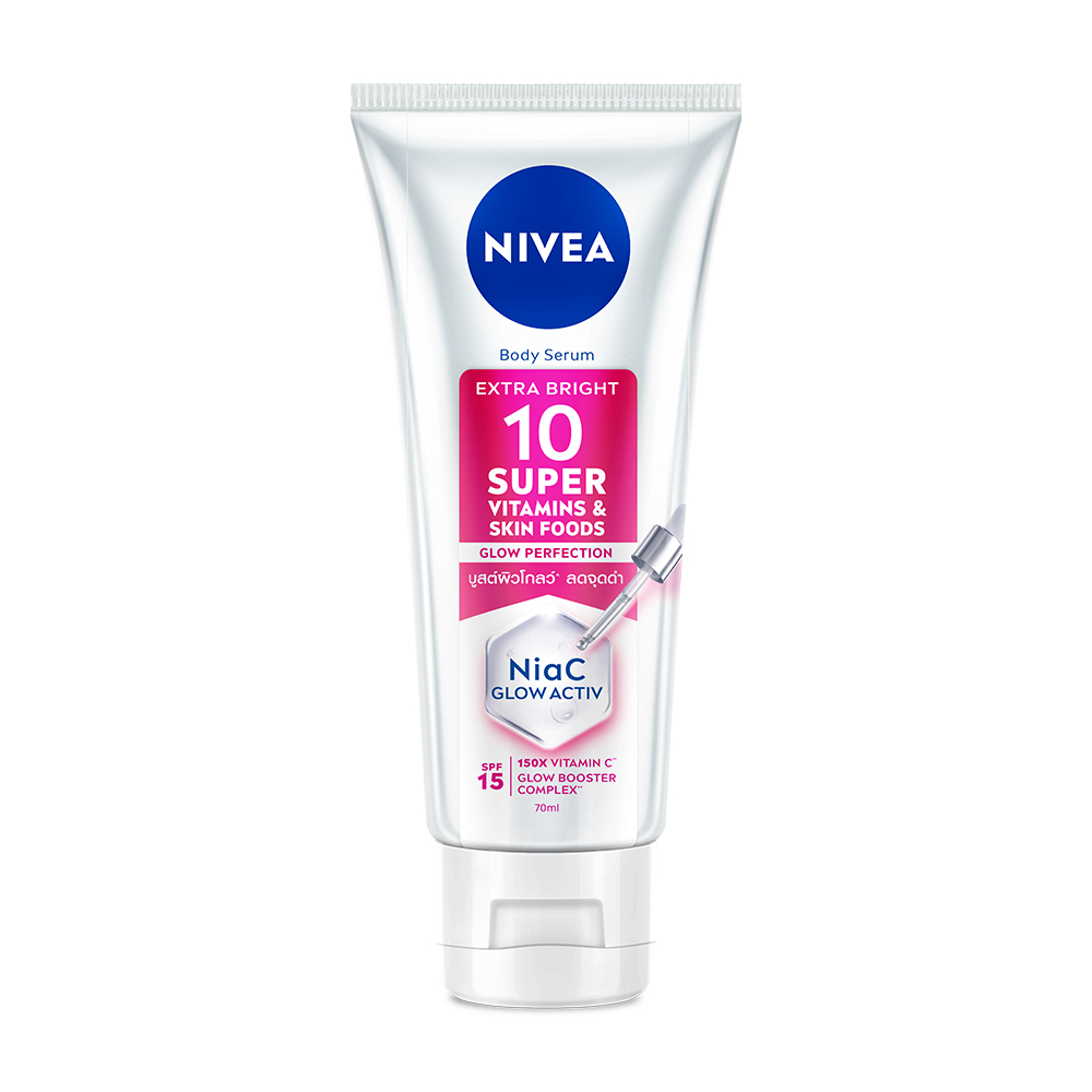 [Free Gift] NIVEA Extra Bright 10 Super Vitamins & Skin Foods Body Serum Glow Perfection 70ml