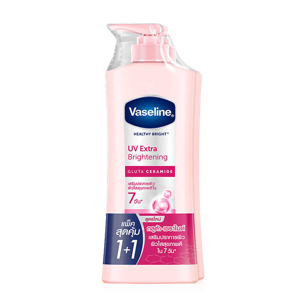 Vaseline Healthy Bright UV Extra Brightening Gluta Glow Lotion [300ml x 2pcs]