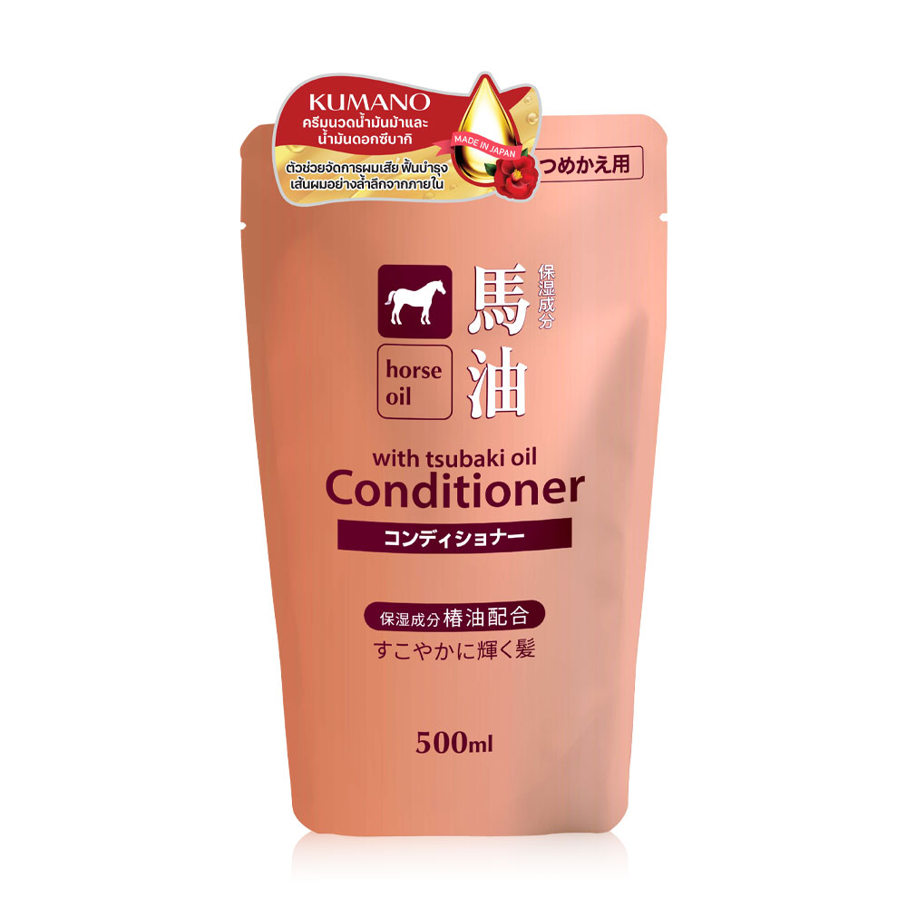 Kumano Horse Oil With Tsubaki Oil Conditioner Refill 500ml