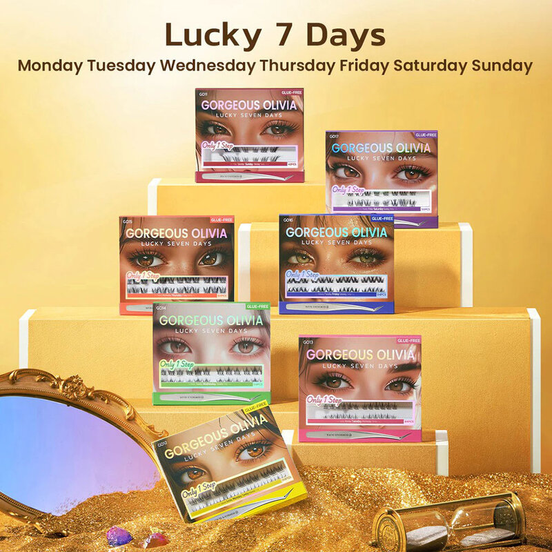 Gorgeous Olivia Lucky 7 Days 84pcs #Monday + Tweezers 1pc