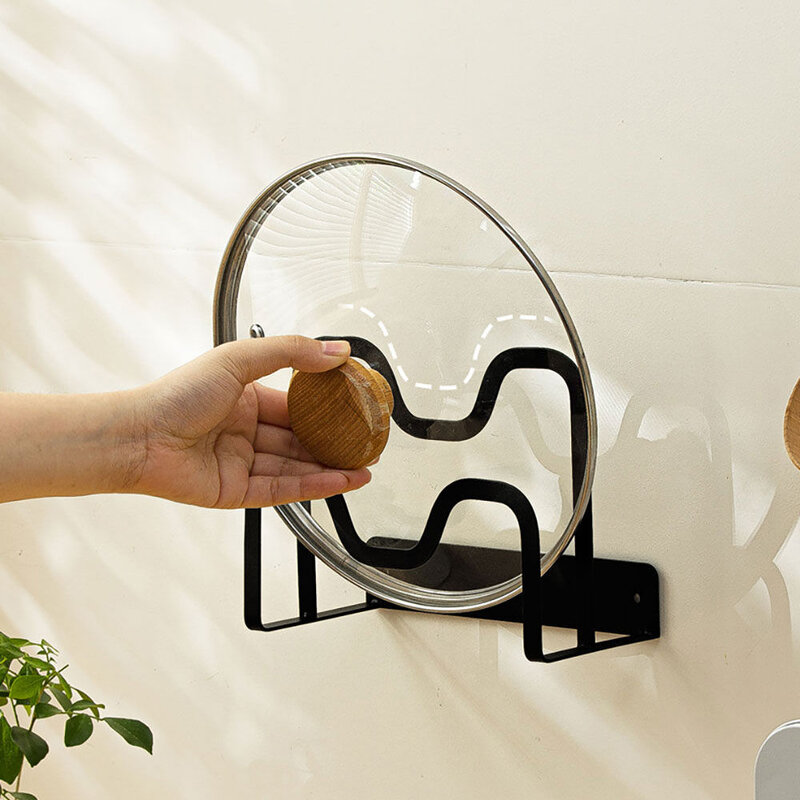 NaChuan Fashion Wall-Mounted Pot Lid Holder A0624 #Black