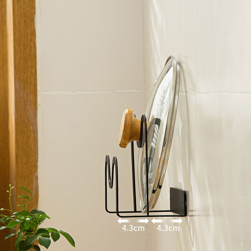 NaChuan Fashion Wall-Mounted Pot Lid Holder A0624 #Black