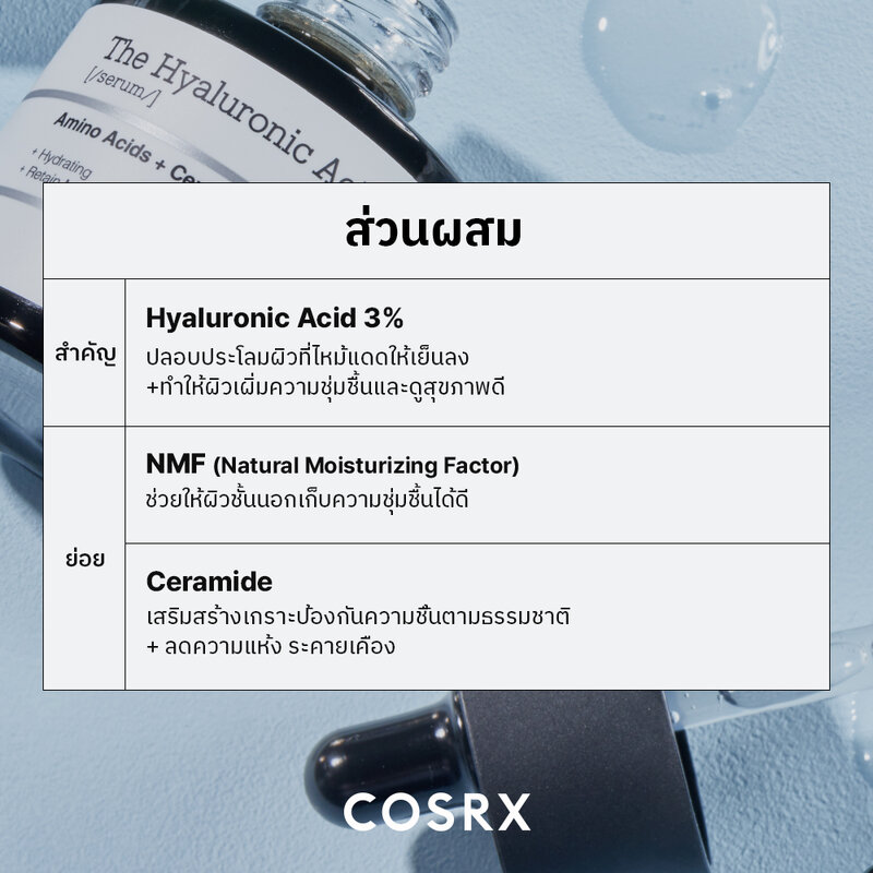 COSRX The Hyaluronic Acid 3 Serum 20ml ( สินค้าหมดอายุ : 2026.04.05 ) 