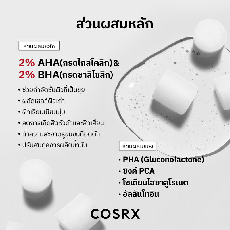 COSRX The AHA 2 BHA 2 Blemish Treatment Serum 50g ( สินค้าหมดอายุ : 2026.04.14 ) 