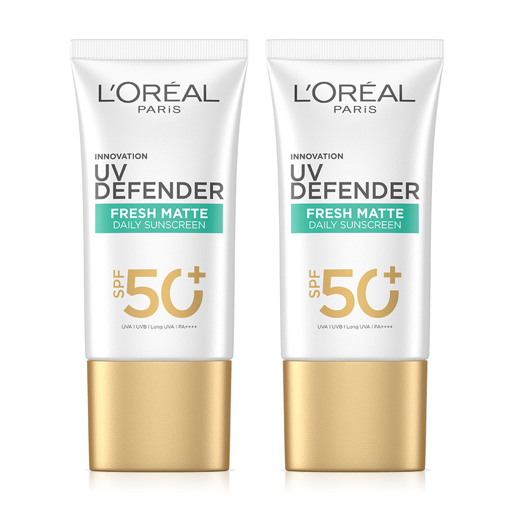 Loreal Paris UV Defender Fresh Matte SPF50+/PA++++ Long UVA [50ml x 2pcs]
