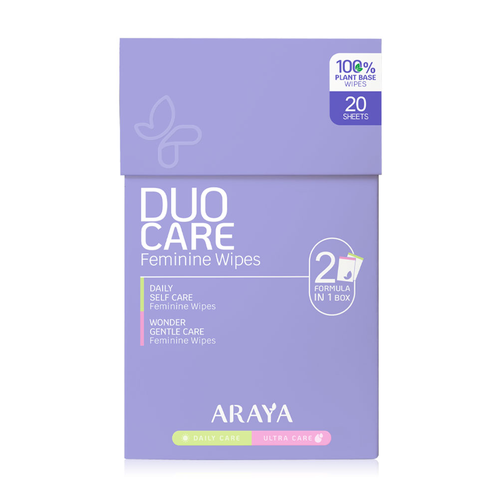 ARAYA Duo Care Feminine Wipes 20 Sheets