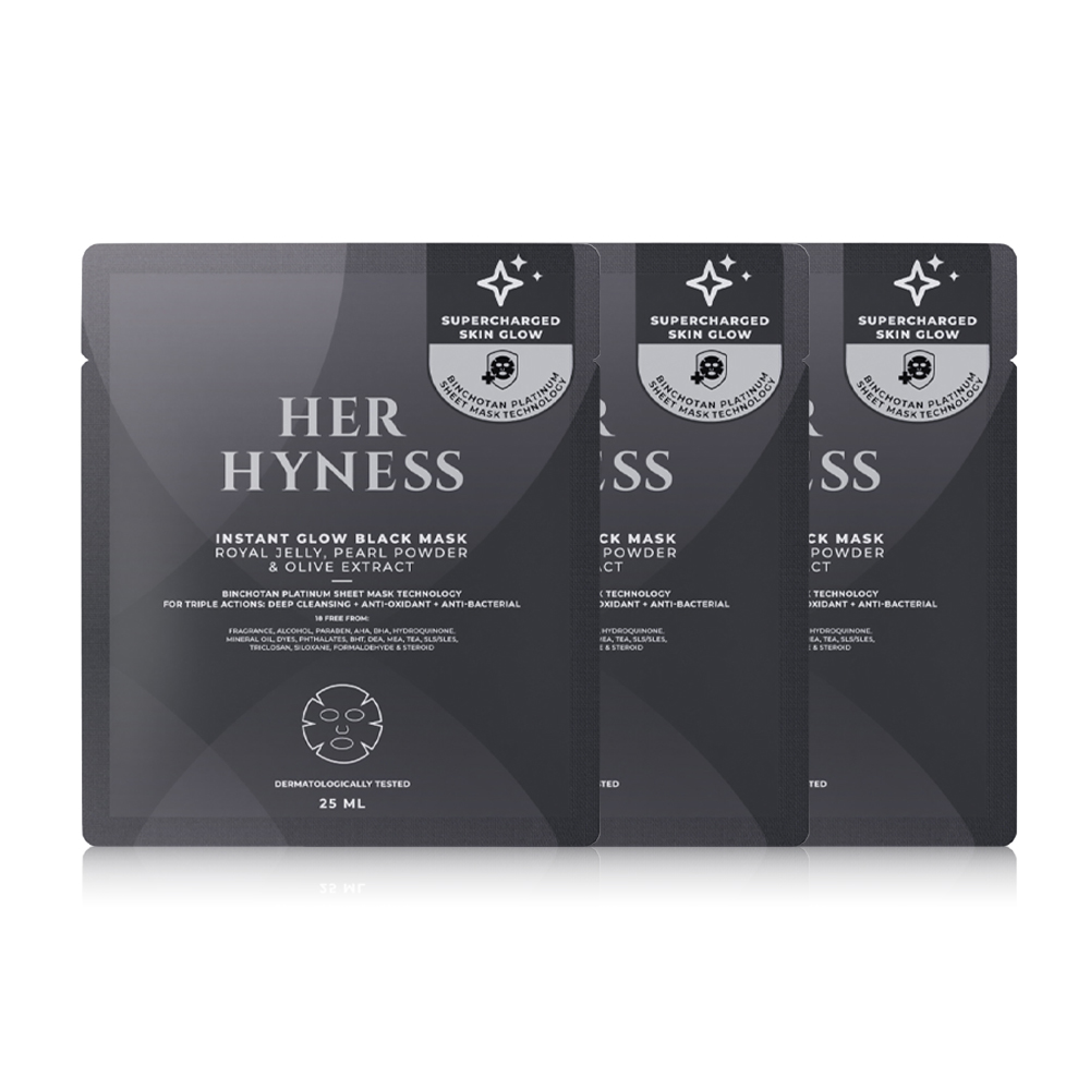 HER HYNESS Instant Glow Black Mask [25ml x 3pcs]