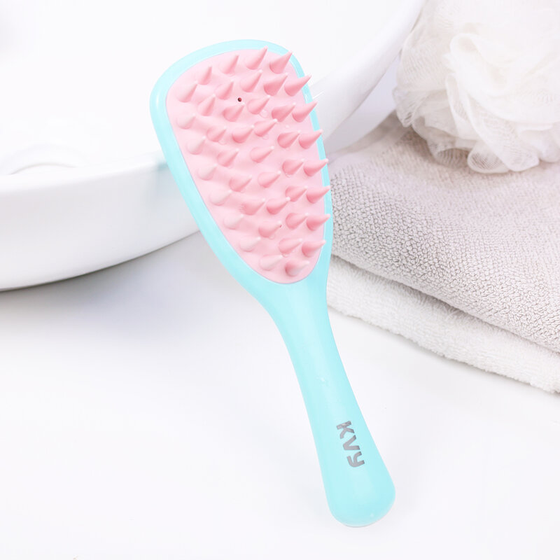 KVY Handled Design Hair Shampoo Brush #Green