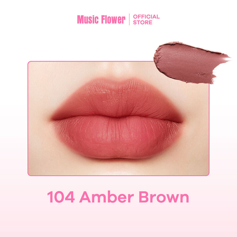 Music Flower Non Transfer Matte Lip Gloss 3.3g #104 Amber Tea Brown