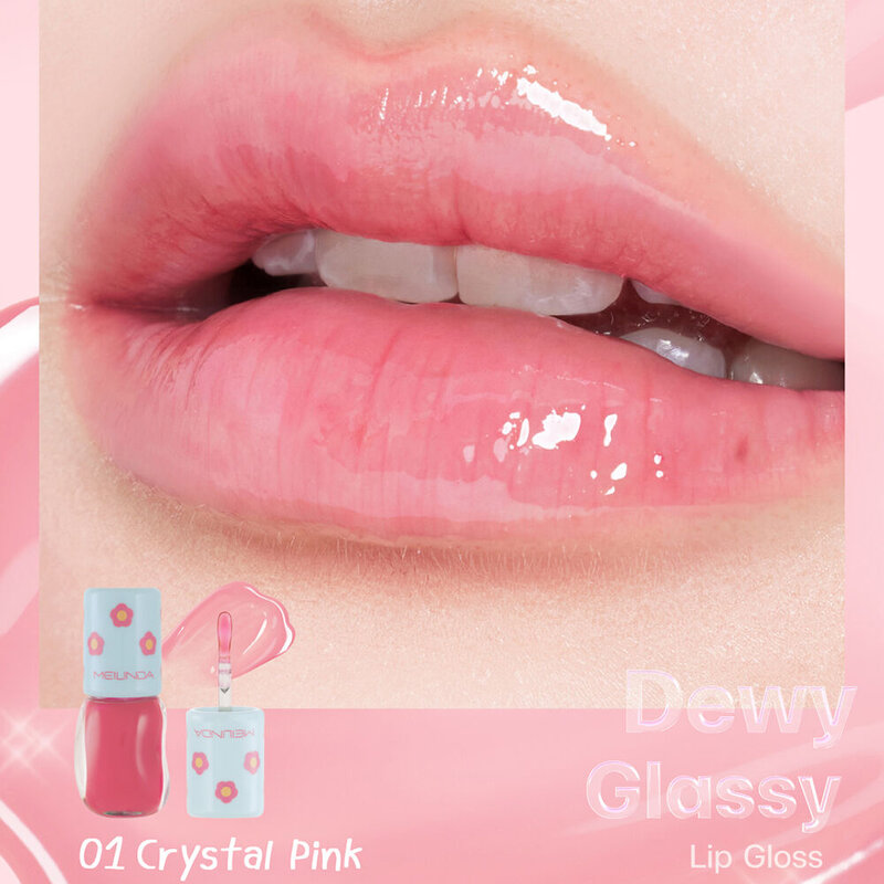 Mei Linda Dewy Glassy Lip Gloss 5.5g #01 Crystal Pink
