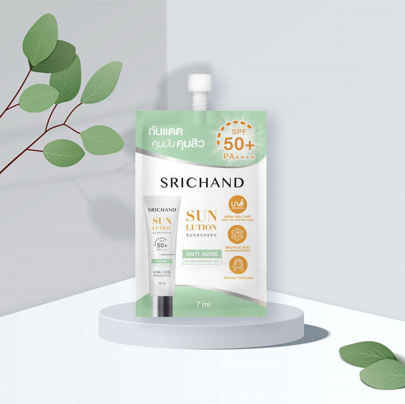 Srichand Sunlution Acne Care Sunscreen SPF50+ PA++++ [7ml x 5 Sachets]