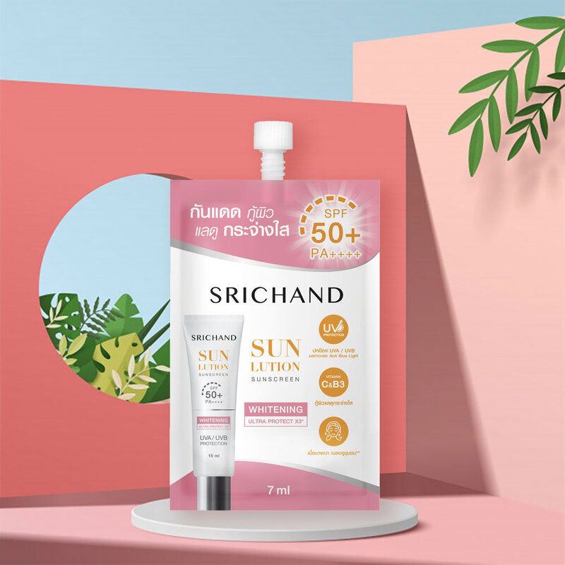 Srichand Sunlution Skin Whitening Sunscreen SPF50+ PA++++ [7ml x 3 Sachets]