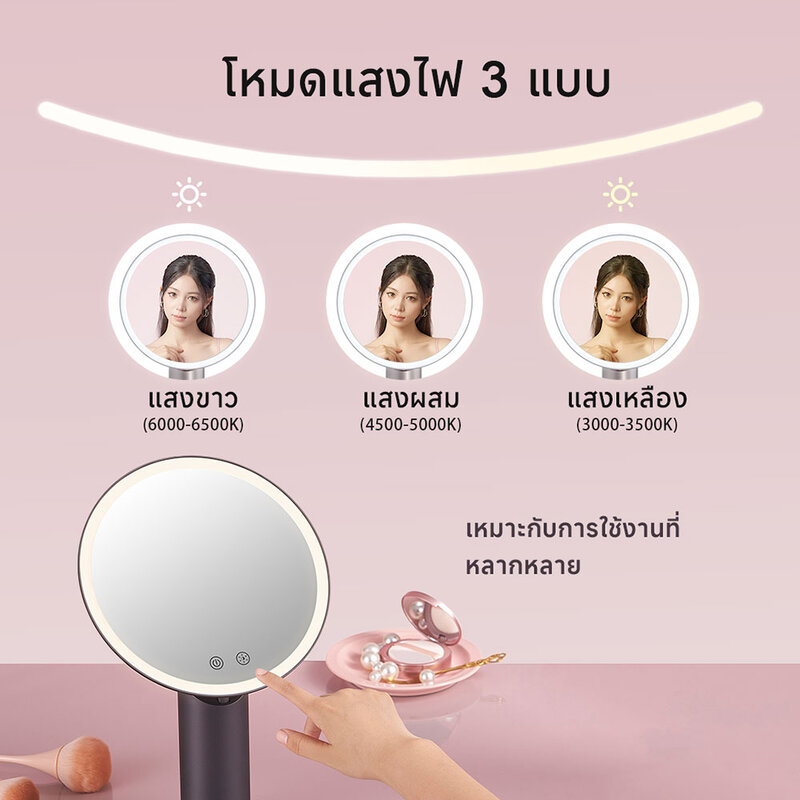 Yoole Makeup Mirror 1pc #Silver Pink