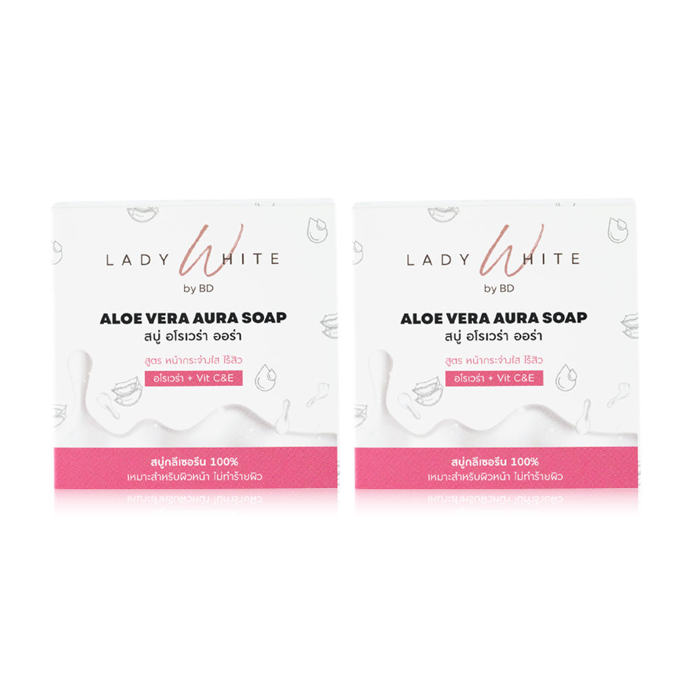 Lady White Aloe Vera Aura C&E Acne Soap [70g x 2pcs]