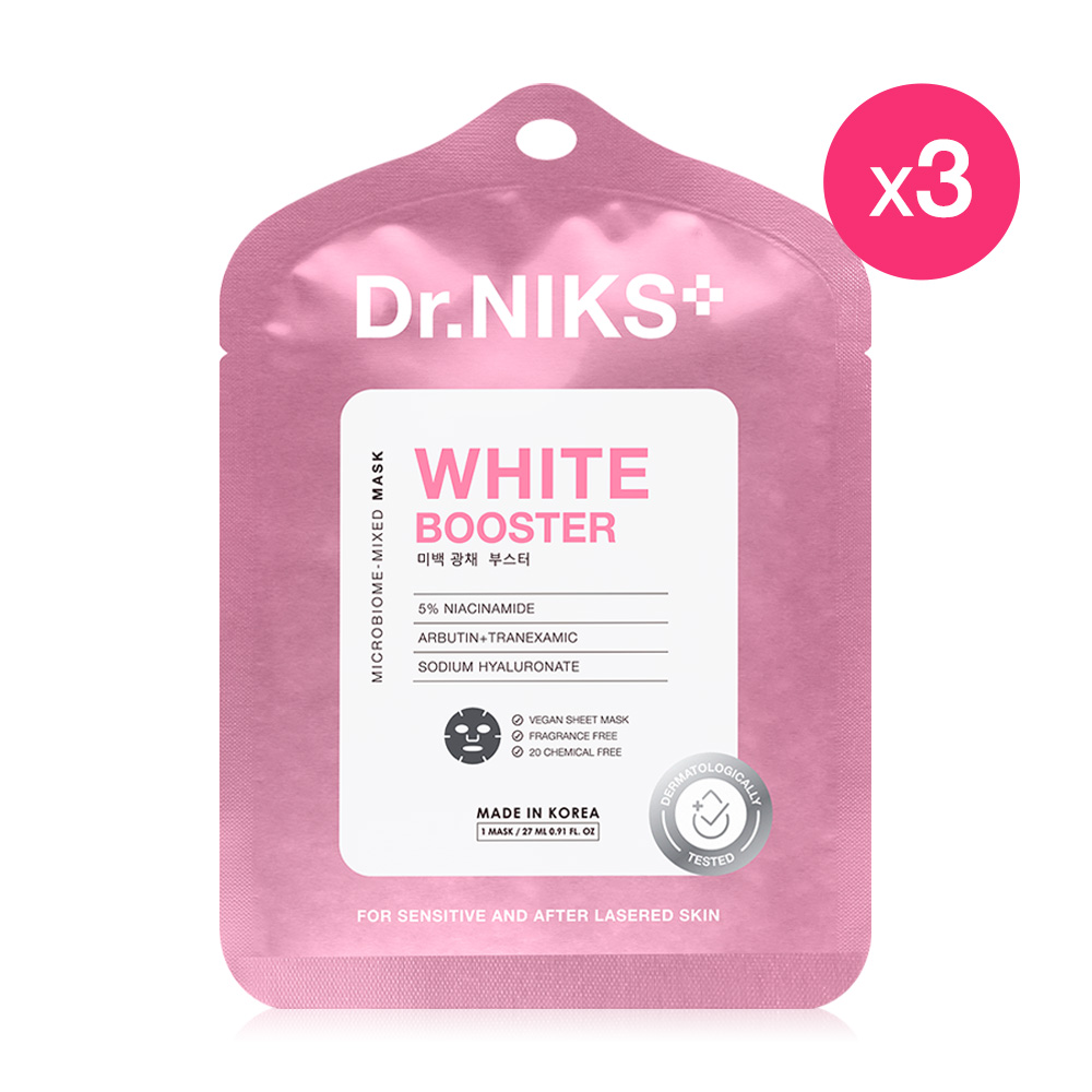 Dr.NIKS White Booster Microbiome-Mixed Mask [27ml x 3pcs]