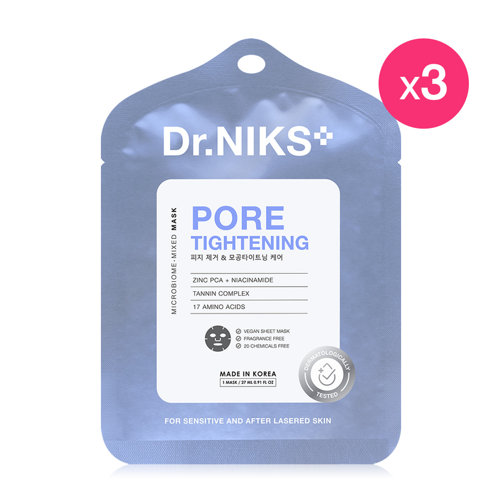 Dr.NIKS Pore Tightening Microbiome-Mixed Mask [27ml x 3pcs]