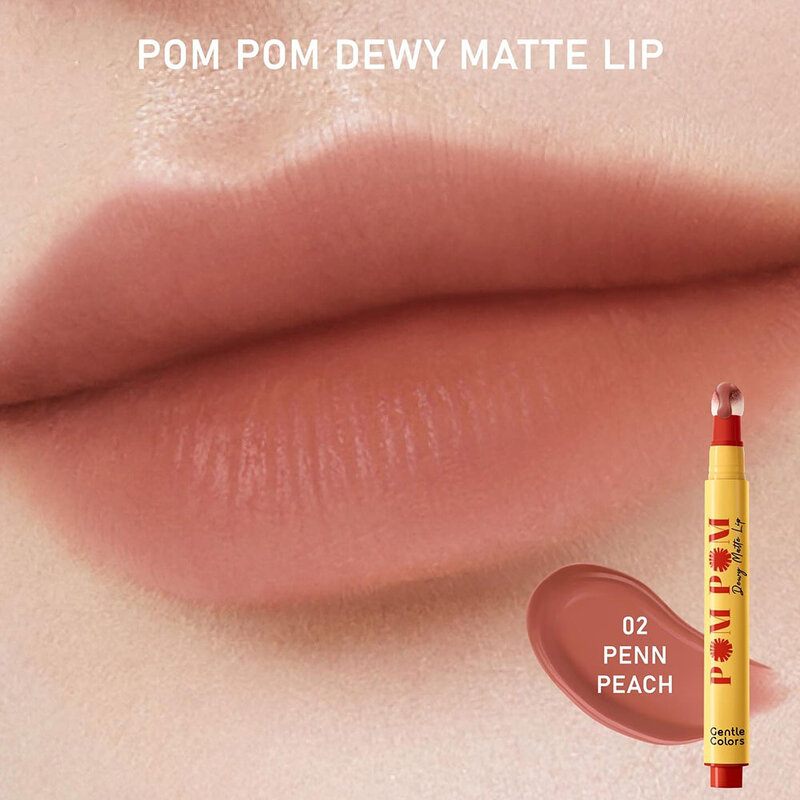 Gentle Colors Pom Pom Dewy Matte Lip 2.5g #02 Penn Peach