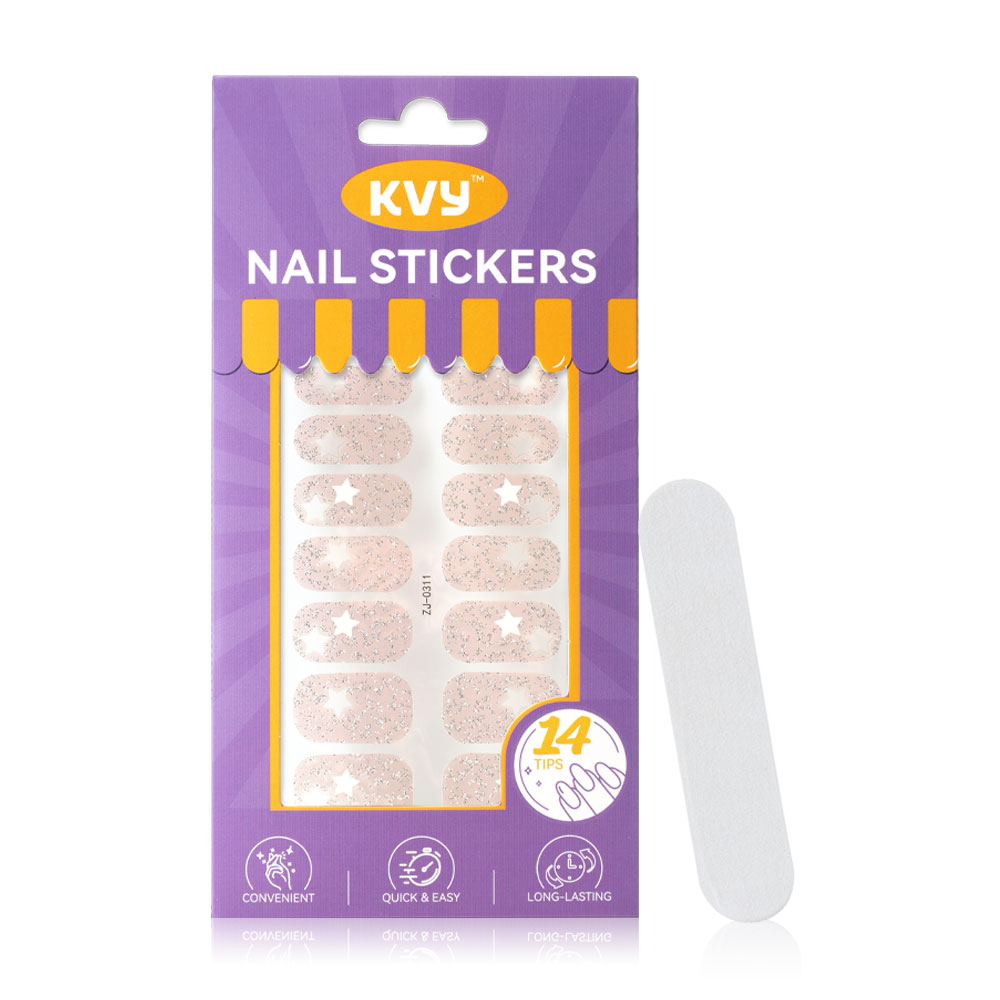 KVY Nail Stickers 14Tips #ZJ-0311 Shinny Star