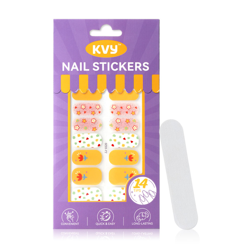 KVY Nail Stickers 14Tips #ZJ-0320 Cute Painting