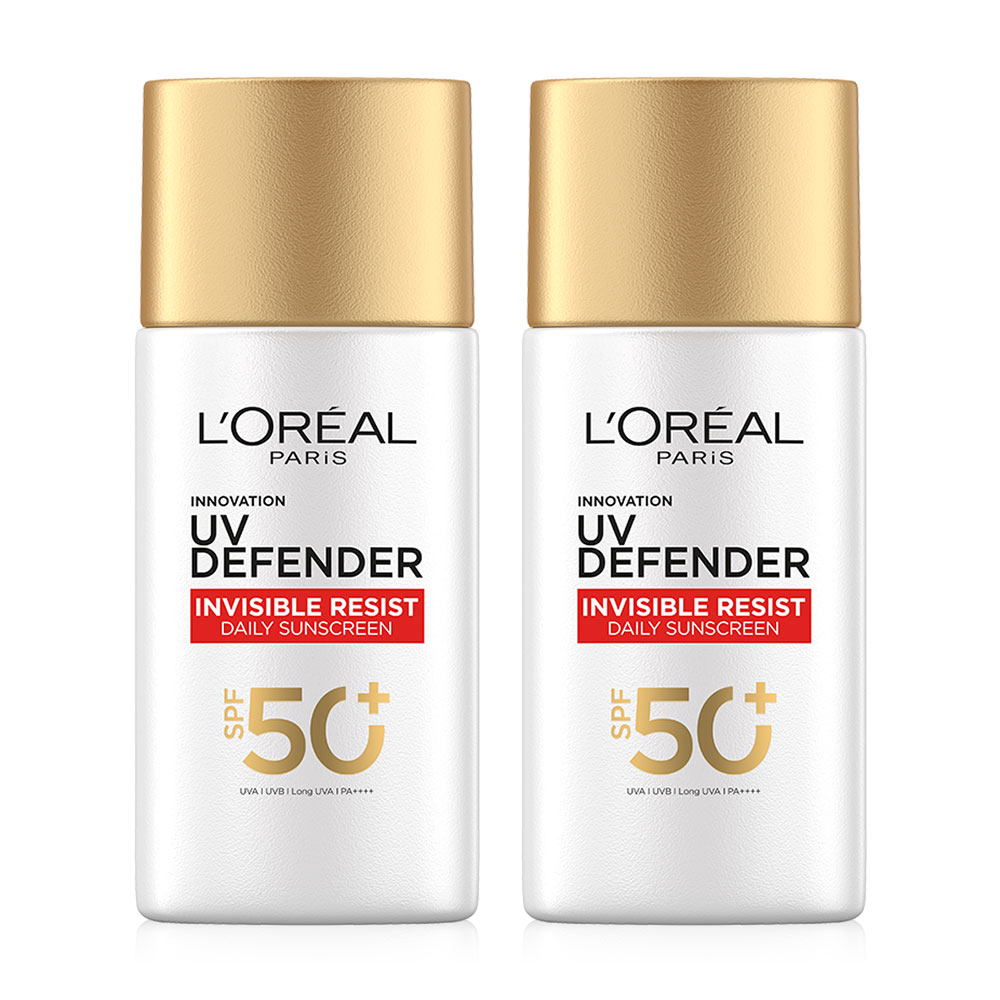 Loreal Paris UV Defender Invisible Resist SPF50+ PA++++ Long UVA [50ml x 2pcs]