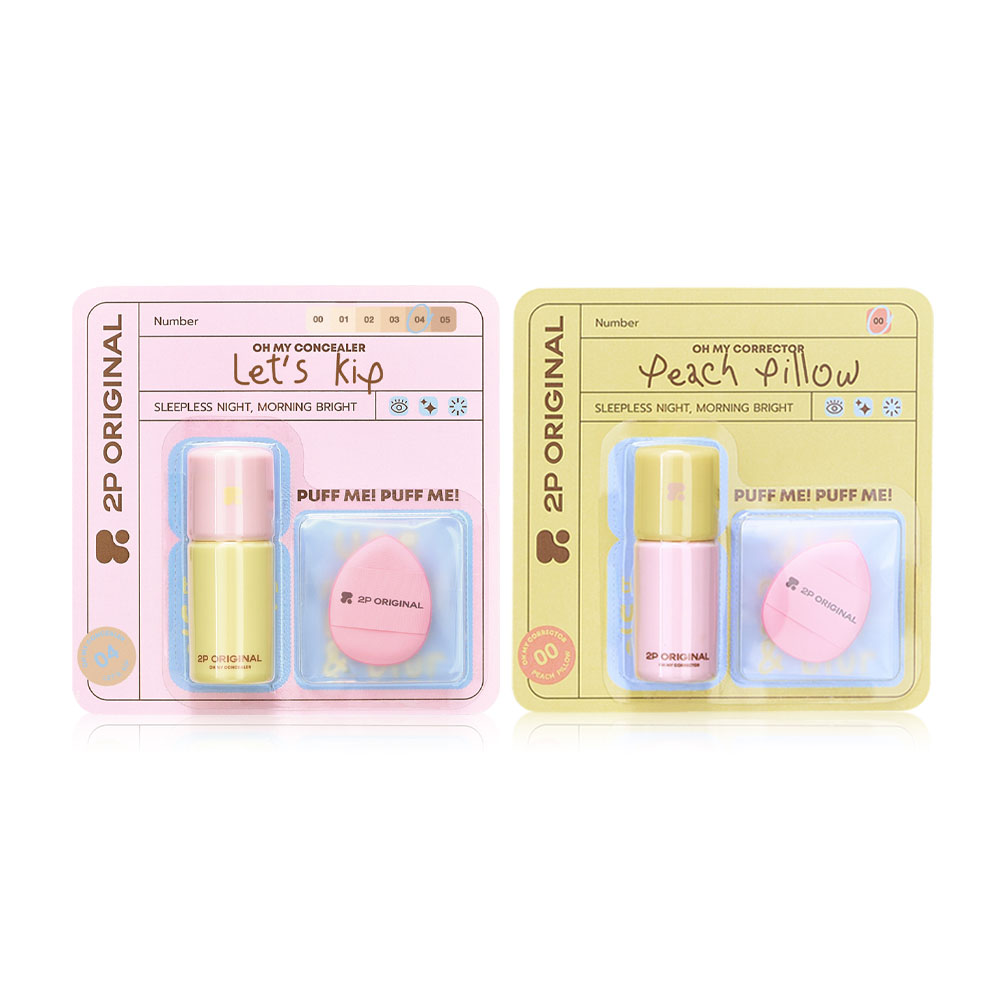 2P Original Set 2 Item Oh My Concealer 5g #04 Let'S Kip + Corrector 5g #00 Peach Pillow