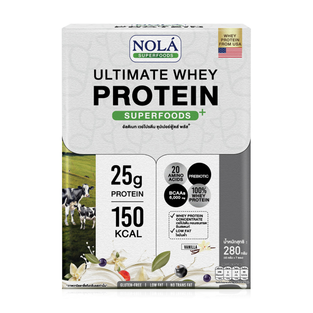 Nola Ultimate Whey Protein Powder Vanilla Flavor [40g x 7 Sachets]