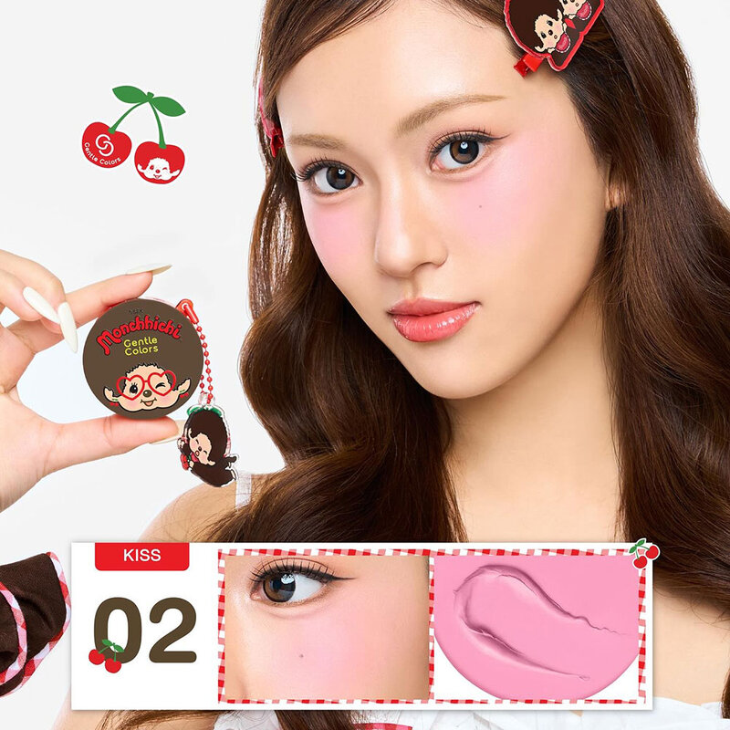 Gentle Colors X Monchchichi Soft Cream Blush 4g #02 Kiss