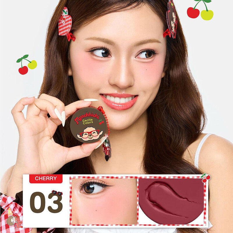 Gentle Colors X Monchchichi Soft Cream Blush 4g #03 Cherry