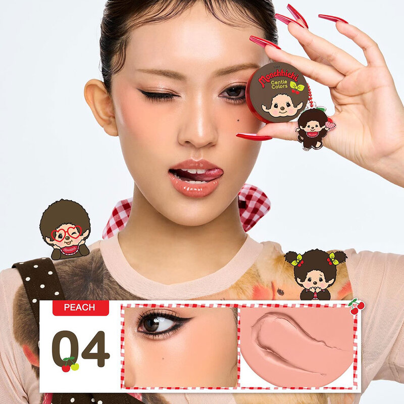 Gentle Colors X Monchchichi Soft Cream Blush 4g #04 Peach