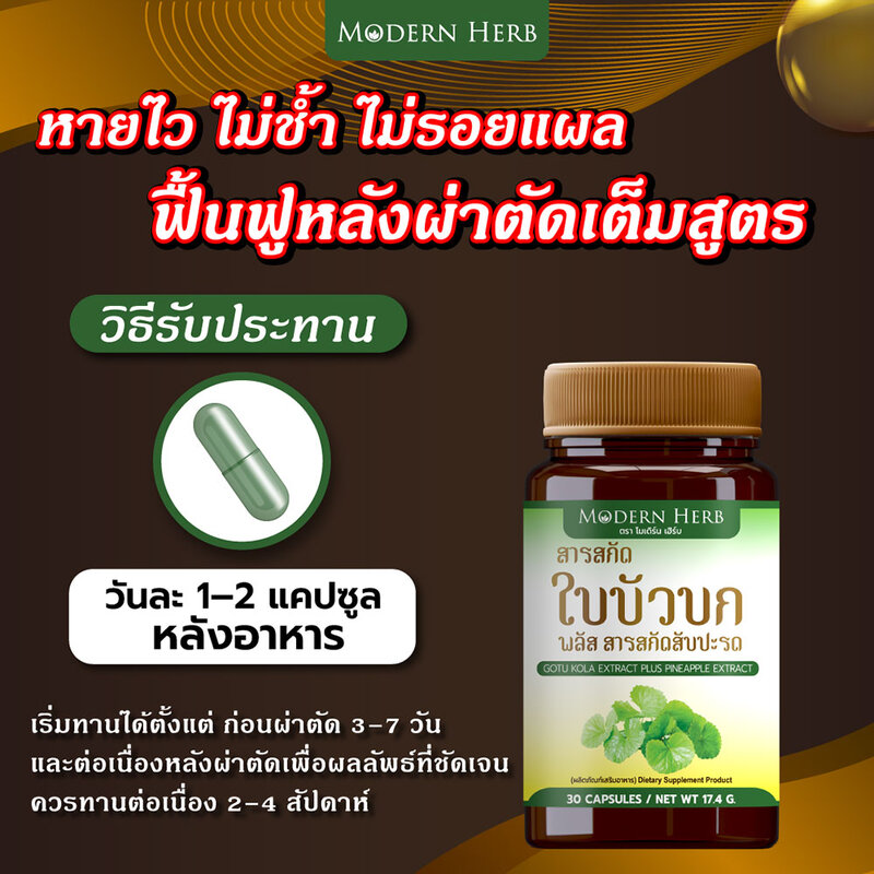 Modern Herb Goto Kola Extract Plus Pineapple Extract 30 Capsules
